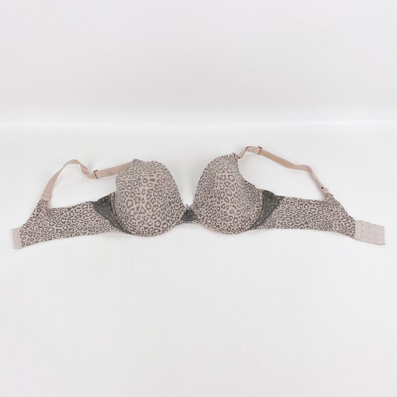 Women's Maidenform Underwire Bra size 38D Pink-Gray Animal Print Silky Fabric - Picture 4 of 6